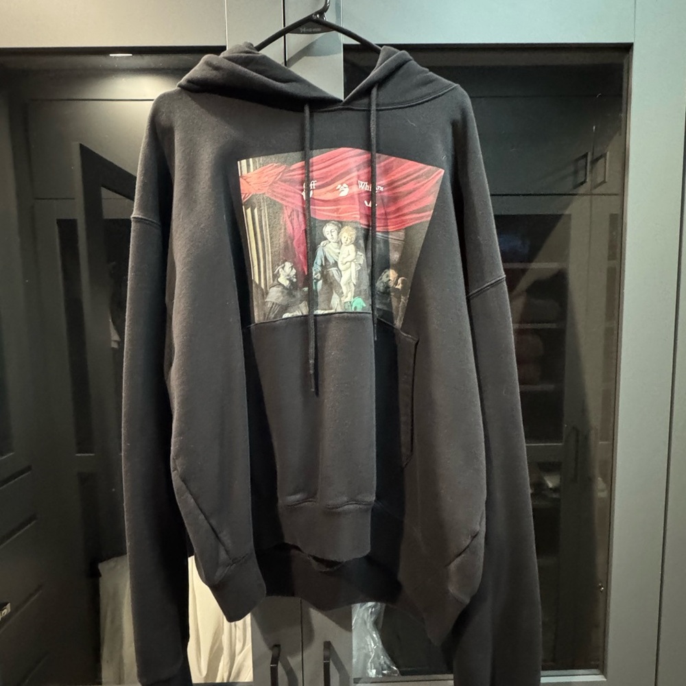 Off white Graphic Black Hoodie